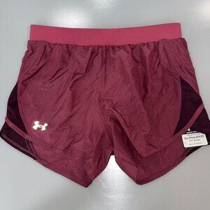 Under Armour Womens Heatgear Loose Fit Running Shorts XS Burgundy
